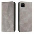For Huawei Y5p Skin Feel Magnetic S-type Solid Color Horizontal Flip Leather Case with Holder & Card Slot & Wallet(Grey) - 1