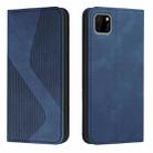 For Huawei Y5p Skin Feel Magnetic S-type Solid Color Horizontal Flip Leather Case with Holder & Card Slot & Wallet(Blue) - 1