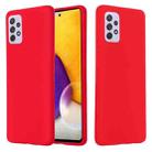 For Samsung Galaxy A82 Solid Color Liquid Silicone Dropproof Full Coverage Protective Case(Red) - 1