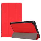 For Samsung Galaxy Tab A7 Lite 8.4 T220/225 3-folding Skin Texture Horizontal Flip TPU + PU Leather Case with Holder(Red) - 1