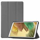 For Samsung Galaxy Tab A7 Lite T220 / T225 Custer Pattern Pure Color TPU Smart Tablet Holster with Sleep Function & 3-Fold Holder(Grey) - 1