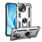 For Xiaomi Mi 11 Lite 5G Shockproof TPU + PC Protective Case with 360 Degree Rotating Holder(Silver) - 1