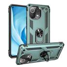 For Xiaomi Mi 11 Lite 5G Shockproof TPU + PC Protective Case with 360 Degree Rotating Holder(Dark Green) - 1