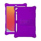 All-inclusive Silicone Shockproof Case with Holder For iPad mini 5 / 4(Purple) - 1