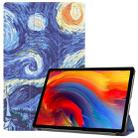 For Lenovo Pad Plus 11 2021 Colored Drawing Pattern Horizontal Flip Leather Case with Sleep Function & Three-folding Holder(Starry Sky) - 1
