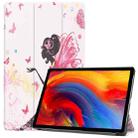 For Lenovo Pad Plus 11 2021 Colored Drawing Pattern Horizontal Flip Leather Case with Sleep Function & Three-folding Holder(Elf Girl) - 1