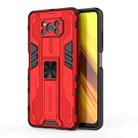 For Xiaomi Poco X3 NFC Supersonic PC + TPU Shock-proof Case with Holder(Red) - 1