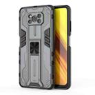 For Xiaomi Poco X3 NFC Supersonic PC + TPU Shock-proof Case with Holder(Gray) - 1