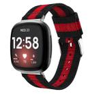 For Fitbit Versa 3 Nylon Watch Band(Red Black) - 1