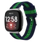 For Fitbit Versa 3 Nylon Watch Band(Green Black) - 1