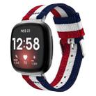 For Fitbit Versa 3 Nylon Watch Band(Red White Blue) - 1