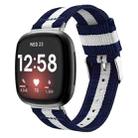 For Fitbit Versa 3 Nylon Watch Band(White Blue) - 1