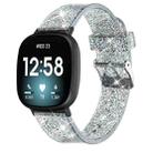 For Fitbit Versa 3 Glitter Powder Silicone Watch Band(Black) - 1