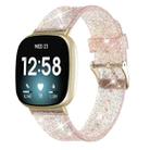 For Fitbit Versa 3 Glitter Powder Silicone Watch Band(Rose Gold) - 1