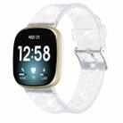 For Fitbit Versa 3 Glitter Powder Silicone Watch Band(White) - 1