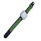 For Fitbit Versa 3 Two-color Silicone Watch Band(Black Green) - 1