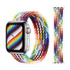 Metal Head Braided Nylon Watch Band, Size: M 145mm For Apple Watch Series 8&7 41mm / SE 2&6&SE&5&4 40mm / 3&2&1 38mm(Rainbow Colors) - 1