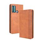 For Motorola Moto G60 / Moto G40 Fusion Magnetic Buckle Retro Crazy Horse Texture Horizontal Flip Leather Case with Holder & Card Slots & Photo Frame(Brown) - 1