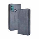 For Motorola Moto G60 / Moto G40 Fusion Magnetic Buckle Retro Crazy Horse Texture Horizontal Flip Leather Case with Holder & Card Slots & Photo Frame(Blue) - 1