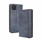 For OPPO Realme C11 2021 / Realme C20 / Realme C20a Magnetic Buckle Retro Crazy Horse Texture Horizontal Flip Leather Case with Holder & Card Slots & Photo Frame(Blue) - 1