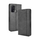 For OPPO Reno5 A Magnetic Buckle Retro Crazy Horse Texture Horizontal Flip Leather Case with Holder & Card Slots & Photo Frame(Black) - 1