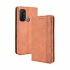 For OPPO Reno5 A Magnetic Buckle Retro Crazy Horse Texture Horizontal Flip Leather Case with Holder & Card Slots & Photo Frame(Brown) - 1