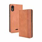 For Wiko Y51 / Sunny 5 Lite Magnetic Buckle Retro Crazy Horse Texture Horizontal Flip Leather Case with Holder & Card Slots & Photo Frame(Brown) - 1