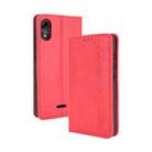 For Wiko Y51 / Sunny 5 Lite Magnetic Buckle Retro Crazy Horse Texture Horizontal Flip Leather Case with Holder & Card Slots & Photo Frame(Red) - 1