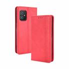 For ASUS Zenfone 8 / ZS590KS Magnetic Buckle Retro Crazy Horse Texture Horizontal Flip Leather Case with Holder & Card Slots & Photo Frame(Red) - 1