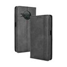 For Nokia X10 / X20 Magnetic Buckle Retro Crazy Horse Texture Horizontal Flip Leather Case with Holder & Card Slots & Photo Frame(Black) - 1