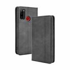 For Ulefone Note 10 Magnetic Buckle Retro Crazy Horse Texture Horizontal Flip Leather Case with Holder & Card Slots & Photo Frame(Black) - 1