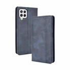 For Samsung Galaxy A22 4G Magnetic Buckle Retro Crazy Horse Texture Horizontal Flip Leather Case with Holder & Card Slots & Photo Frame(Blue) - 1