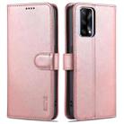 For OPPO A74 4G / F19 AZNS Skin Feel Calf Texture Horizontal Flip Leather Case with Card Slots & Holder & Wallet((Rose Gold) - 1