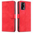 For OPPO A74 4G / F19 AZNS Skin Feel Calf Texture Horizontal Flip Leather Case with Card Slots & Holder & Wallet((Red) - 1