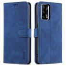 For OPPO A74 4G / F19 AZNS Skin Feel Calf Texture Horizontal Flip Leather Case with Card Slots & Holder & Wallet((Blue) - 1