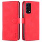 For OPPO Reno5 Pro AZNS Skin Feel Calf Texture Horizontal Flip Leather Case with Card Slots & Holder & Wallet((Red) - 1