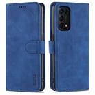 For OPPO Reno5 Pro AZNS Skin Feel Calf Texture Horizontal Flip Leather Case with Card Slots & Holder & Wallet((Blue) - 1