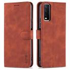 For vivo Y20 / iQOO U1x AZNS Skin Feel Calf Texture Horizontal Flip Leather Case with Card Slots & Holder & Wallet((Brown) - 1