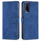 For vivo Y20 / iQOO U1x AZNS Skin Feel Calf Texture Horizontal Flip Leather Case with Card Slots & Holder & Wallet((Blue) - 1