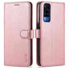 For vivo Y51 / Y31 AZNS Skin Feel Calf Texture Horizontal Flip Leather Case with Card Slots & Holder & Wallet((Rose Gold) - 1