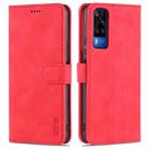 For vivo Y51 / Y31 AZNS Skin Feel Calf Texture Horizontal Flip Leather Case with Card Slots & Holder & Wallet((Red) - 1