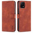 For vivo Y52S / iQOO U3 AZNS Skin Feel Calf Texture Horizontal Flip Leather Case with Card Slots & Holder & Wallet((Brown) - 1