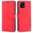 For vivo Y52S / iQOO U3 AZNS Skin Feel Calf Texture Horizontal Flip Leather Case with Card Slots & Holder & Wallet((Red) - 1