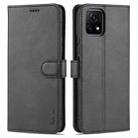 For vivo Y52S / iQOO U3 AZNS Skin Feel Calf Texture Horizontal Flip Leather Case with Card Slots & Holder & Wallet((Black) - 1
