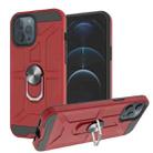 For iPhone 12 / 12 Pro War-god Armor TPU + PC Shockproof  Magnetic Protective Case with Ring Holder(Red) - 1