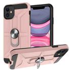 For iPhone 11 War-god Armor TPU + PC Shockproof  Magnetic Protective Case with Ring Holder (Rose Gold) - 1