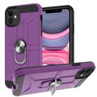 For iPhone 11 War-god Armor TPU + PC Shockproof  Magnetic Protective Case with Ring Holder (Purple) - 1