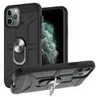 For iPhone 11 Pro War-god Armor TPU + PC Shockproof  Magnetic Protective Case with Ring Holder (Black) - 1