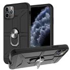 For iPhone 11 Pro Max War-god Armor TPU + PC Shockproof  Magnetic Protective Case with Ring Holder (Black) - 1