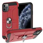 For iPhone 11 Pro Max War-god Armor TPU + PC Shockproof  Magnetic Protective Case with Ring Holder (Red) - 1